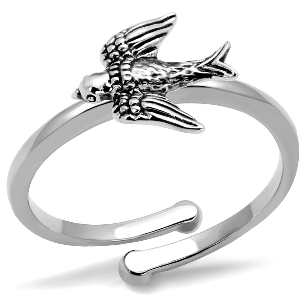 JCE4053 Rhodium Brass Ring with No Stone