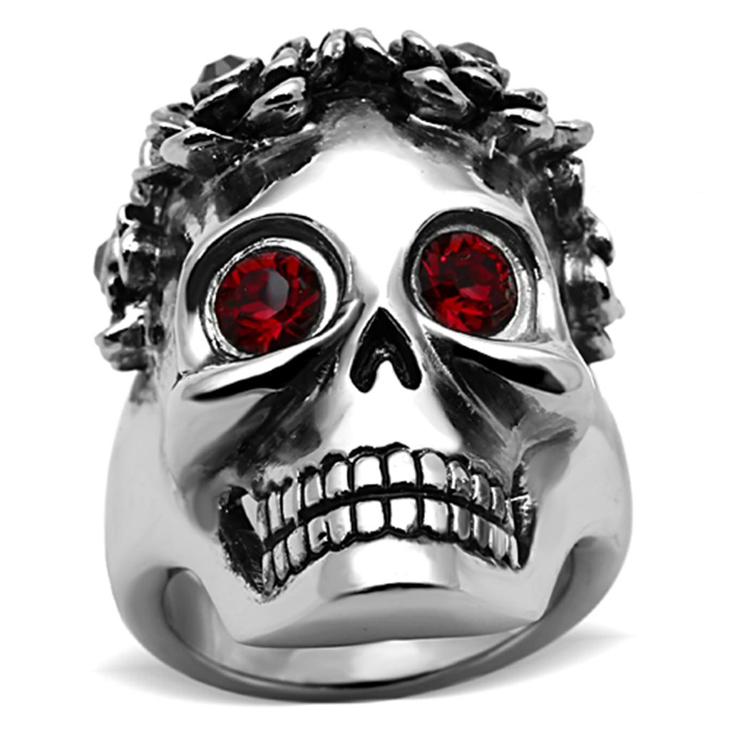 JCE1117 High polished (no plating) Stainless Steel Ring with Top Grade Crystal  in Siam