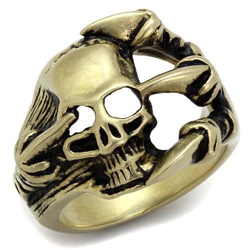 JCE2464 IP Antique Copper Stainless Steel Ring with Epoxy  in Jet